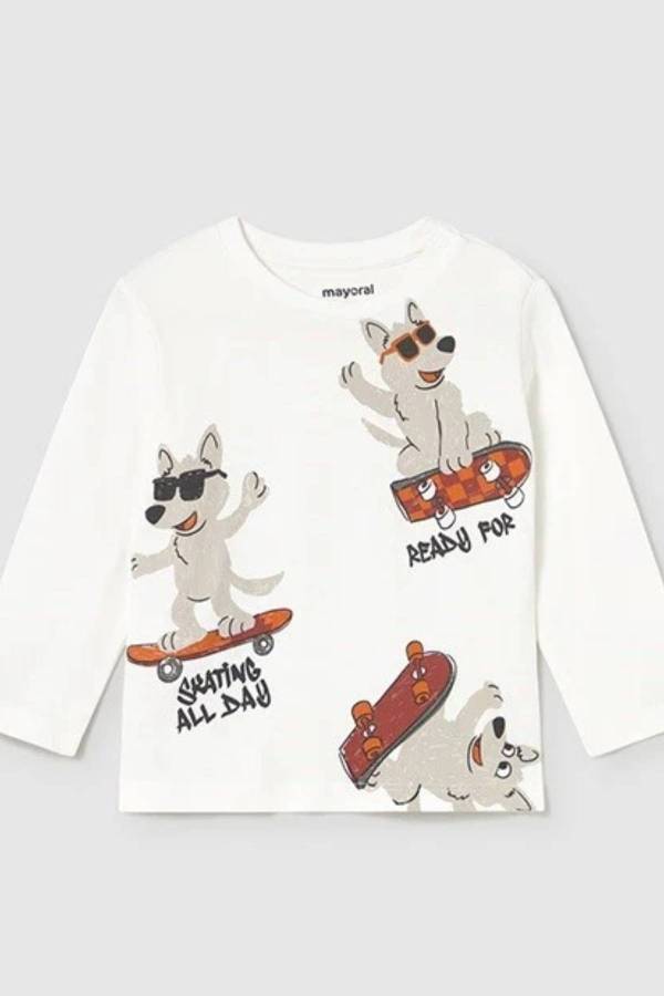 Mayoral Erkek Bebek Desenli Uzun Kol T-shrit