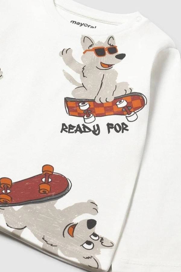 Mayoral Erkek Bebek Desenli Uzun Kol T-shrit