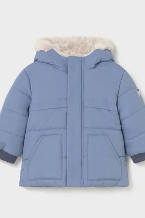 Mayoral - Mayoral Erkek Bebek Kürklü Kapşonlu Mont