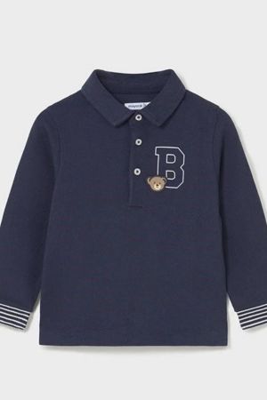 Mayoral - Mayoral Erkek Bebek Polo Yaka Lacivert Sweatshrit