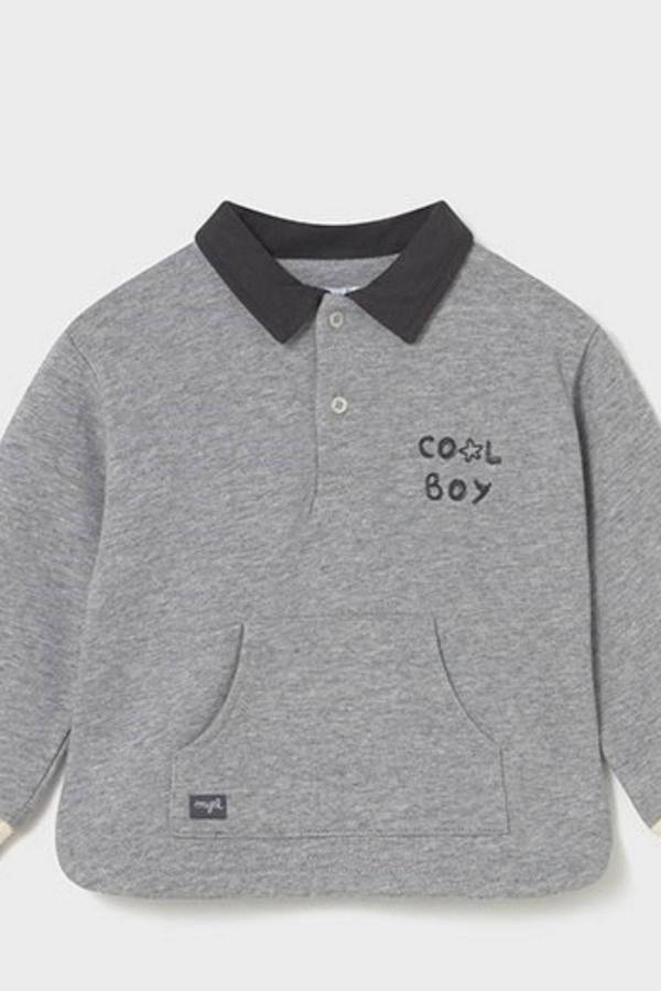 Mayoral Erkek Bebek Polo Yaka Sweatshrit Gri