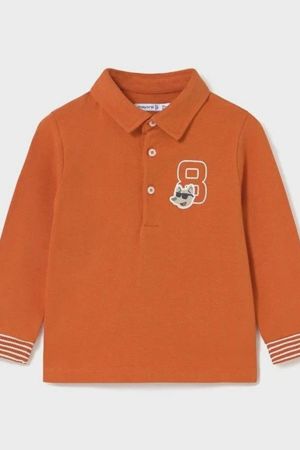 Mayoral - Mayoral Erkek Bebek Polo Yaka Turuncu Sweatshrit