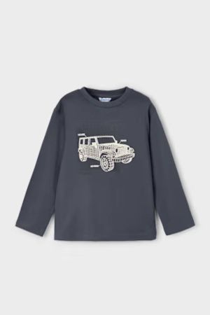 Mayoral - Mayoral Erkek Çocuk Baskılı Uzun Kol Tişört