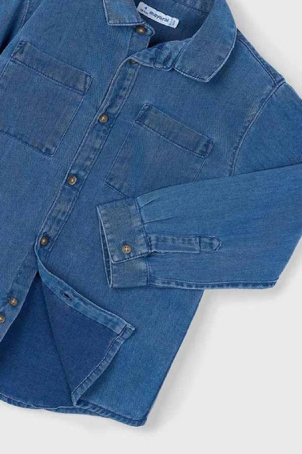 Mayoral Erkek Çocuk Denim Uzun Kol Mavi Gömlek