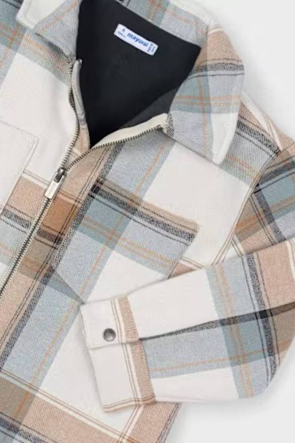 Mayoral Erkek Çocuk Fermuarlı Ekoseli Ceket