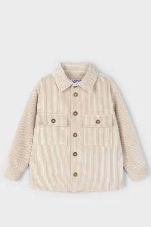 Mayoral Erkek Çocuk Kadife Gömlek Krem - Thumbnail