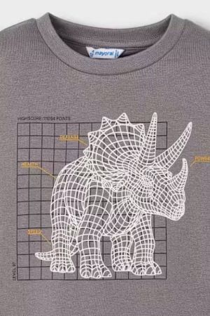 Mayoral Erkek Çocuk Uzun Kol Grafik Baskılı Uzun Kollu Tişört - Thumbnail