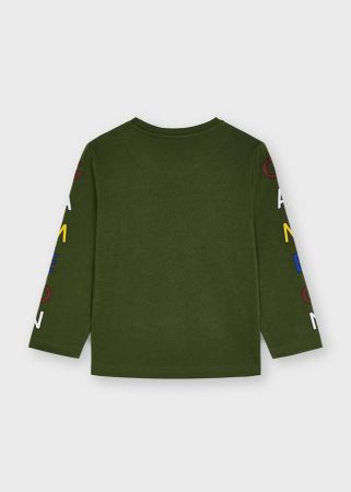 Mayoral Erkek Çocuk Uzun Kol T-shirt Yeşil - Thumbnail
