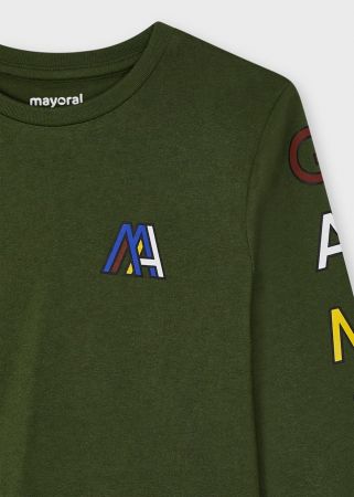 Mayoral Erkek Çocuk Uzun Kol T-shirt Yeşil - Thumbnail