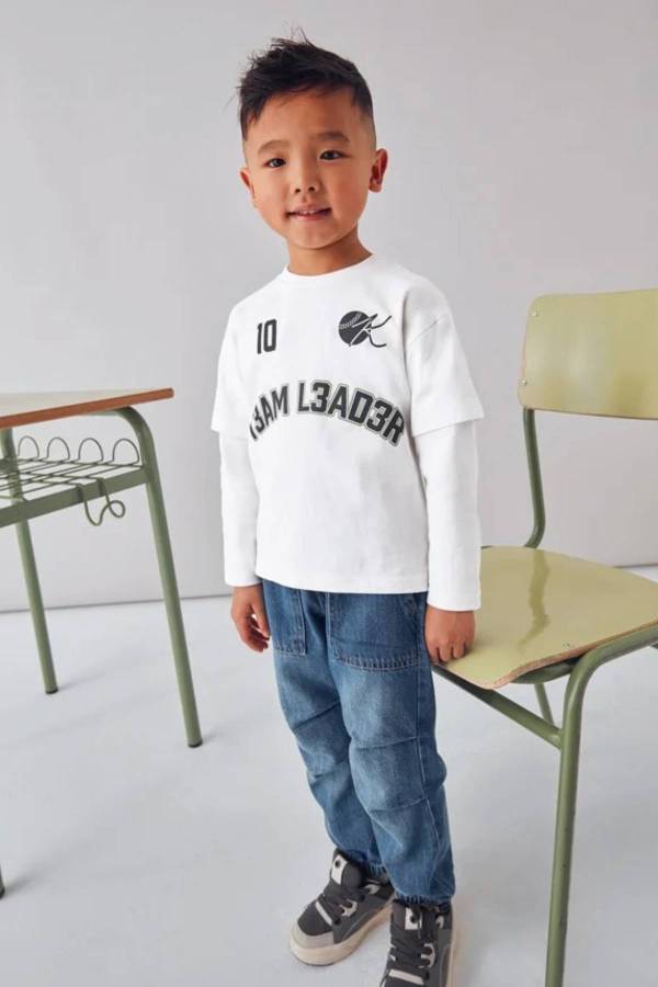 Mayoral Erkek Çocuk Uzun Kol T-shrit Beyaz