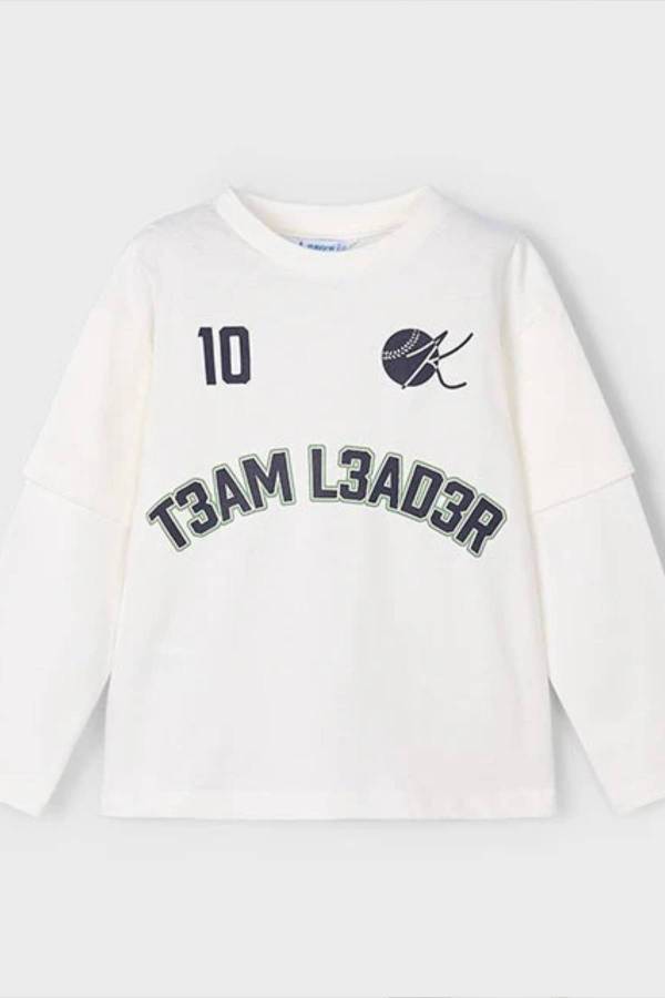 Mayoral Erkek Çocuk Uzun Kol T-shrit Beyaz