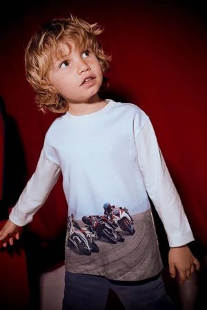 Mayoral Erkek Çocuk T-shırt Ekru - Thumbnail