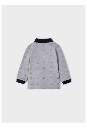 Mayoral Kışlık Erkek Bebek Baskılı Uzun Kollu Polo T-shirt - Thumbnail