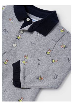 Mayoral Kışlık Erkek Bebek Baskılı Uzun Kollu Polo T-shirt - Thumbnail