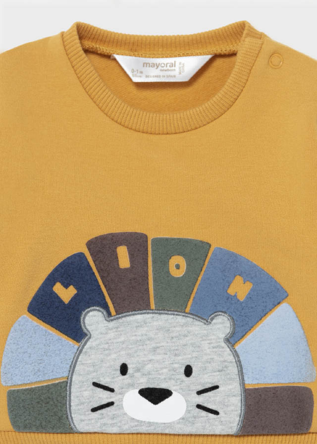 Mayoral Kışlık Erkek Bebek S-Shirt Pantolon Set Sarı