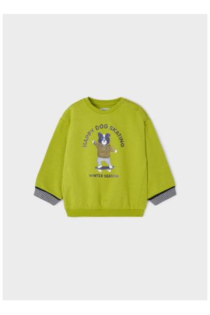 Mayoral Kışlık Erkek Bebek Uzun Kol S-shirt Eşofman 3'lü Set Yeşil - Thumbnail