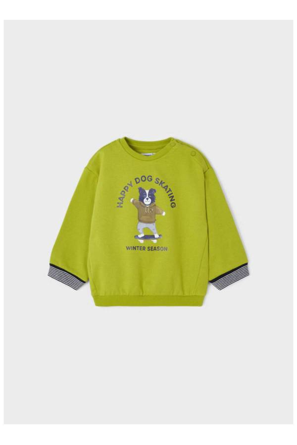 Mayoral Kışlık Erkek Bebek Uzun Kol S-shirt Eşofman 3'lü Set Yeşil