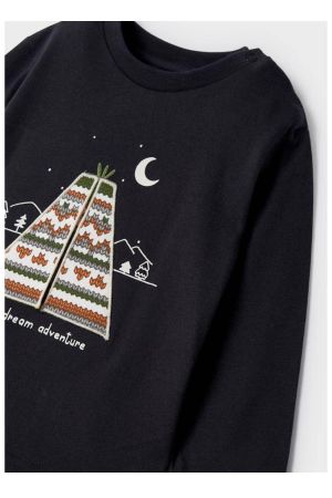 Mayoral Kışlık Erkek Bebek Uzun Kol T-shirt Füme - Thumbnail