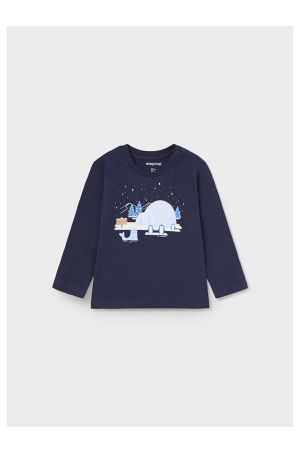 Mayoral Kışlık Erkek Bebek Uzun Kol T-shirt Koyu Lacivert - Thumbnail