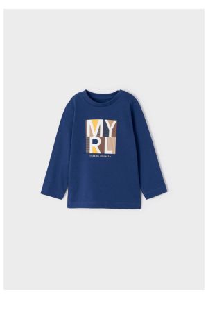 Mayoral Kışlık Erkek Bebek Uzun Kol T-shirt Mavi - Thumbnail
