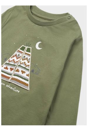 Mayoral Kışlık Erkek Bebek Uzun Kol T-shirt Yeşil - Thumbnail