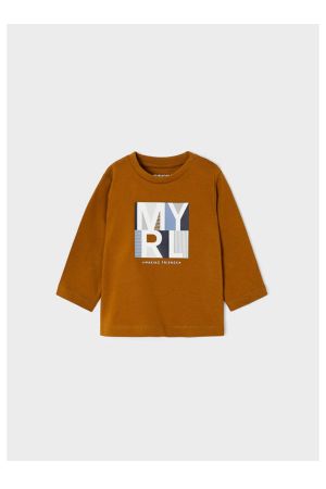 Mayoral Kışlık Erkek Bebek Uzun Kol T-shirt Kahverengi - Thumbnail