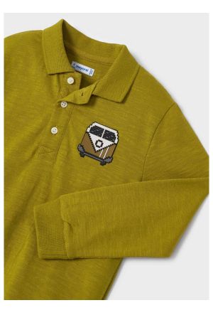Mayoral Kışlık Erkek Uzun Kol Polo Yaka T-shirt Yeşil - Thumbnail