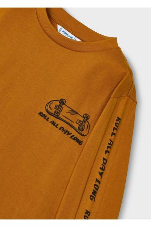 Mayoral Kışlık Erkek Uzun Kol T-shirt Kahverengi - Thumbnail
