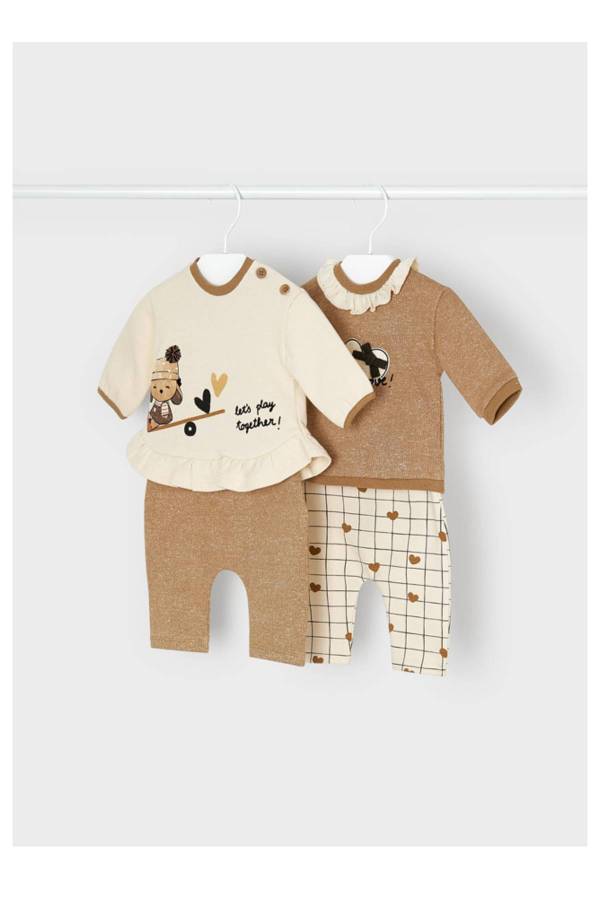 Mayoral Kışlık Kız Bebek 4lü S-shirt Pantolon Set