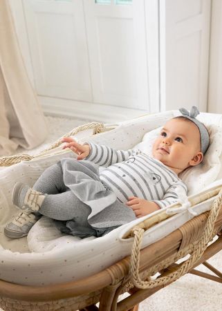 Mayoral Kışlık Kız Bebek Body Tül Etek 3’lü Set Gri - Thumbnail