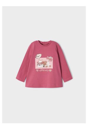 Mayoral Kışlık Kız Bebek Uzun Kol T-shirt Koyu Pembe - Thumbnail