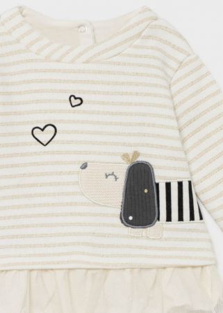 Mayoral Kışlık Kız Bebek Uzun Kol T-shirt Tayt 2’li Set Gri - Thumbnail