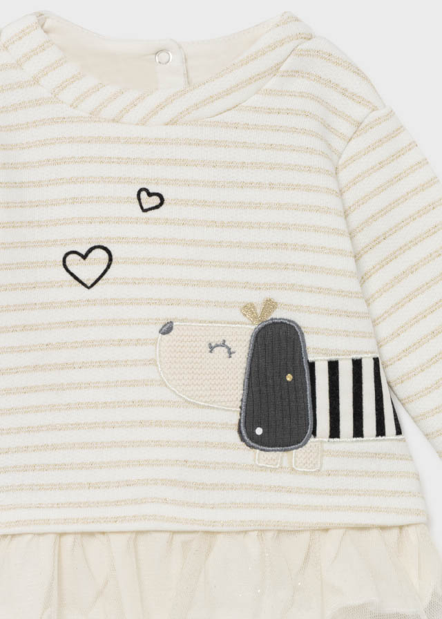 Mayoral Kışlık Kız Bebek Uzun Kol T-shirt Tayt 2’li Set Gri