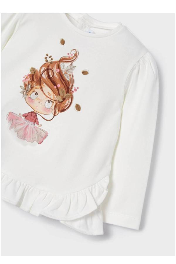 Mayoral Kışlık Kız Bebek Uzun Kol T-shirt Tayt 2'li Set Pembe