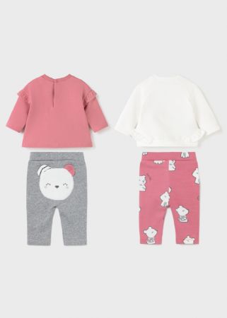 Mayoral Kışlık Kız Bebek Uzun Kol T-shirt Tayt 4’lü Set - Thumbnail