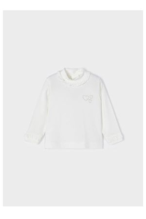 Mayoral Kışlık Kız Bebek Uzun Kol T-shirt Beyaz - Thumbnail
