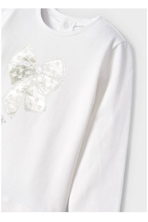 Mayoral Kışlık Kız Bebek Uzun Kol T-shirt Krem - Thumbnail