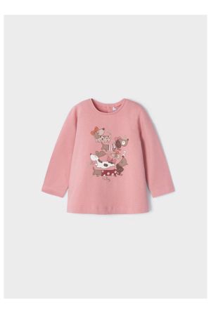 Mayoral Kışlık Kız Bebek Uzun Kol T-shirt Pembe - Thumbnail