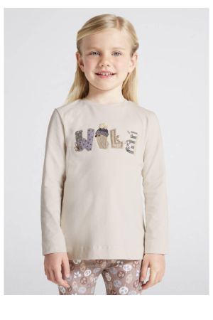 Mayoral Kışlık Kız Uzun Kol T-shirt Krem - Thumbnail