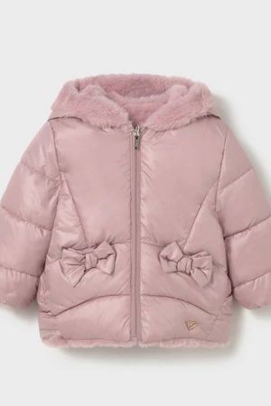 Mayoral - Mayoral Kız Bebek Çift Taraflı Kürklü Mont