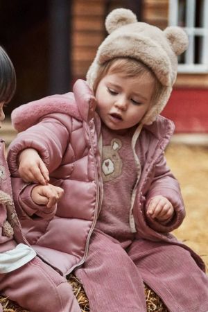 Mayoral - Mayoral Kız Bebek Kapşonlu Uzun Mont