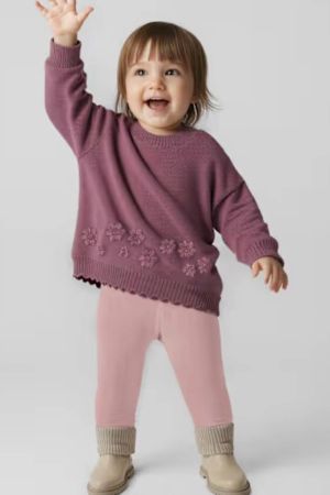 Mayoral - Mayoral Kız Bebek Pembe Kadife Tayt