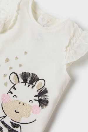 Mayoral Kız Bebek T-shirt - Zebralı - Thumbnail