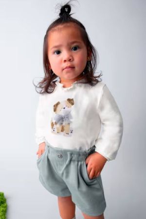 Mayoral Kız Bebek Uzun Kol T-shrit Krem - Thumbnail