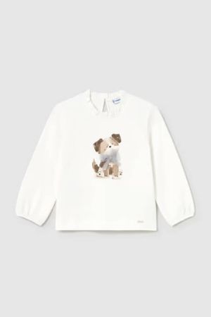 Mayoral Kız Bebek Uzun Kol T-shrit Krem - Thumbnail