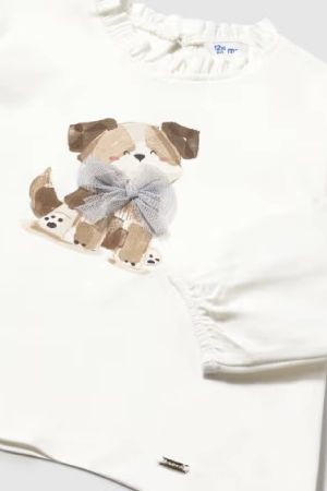 Mayoral Kız Bebek Uzun Kol T-shrit Krem - Thumbnail