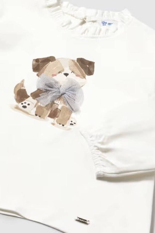 Mayoral Kız Bebek Uzun Kol T-shrit Krem