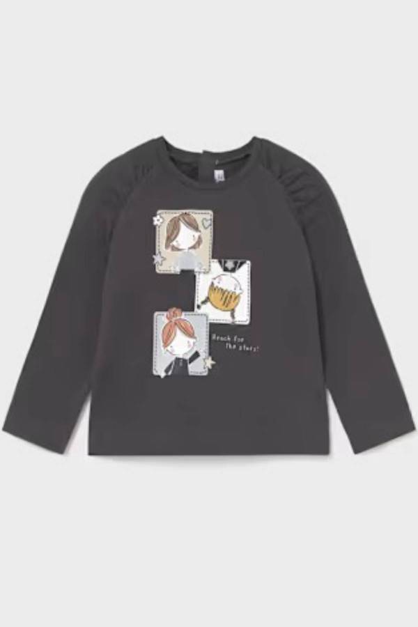 Mayoral Kız Bebek Uzun Kollu Antrasit Basic