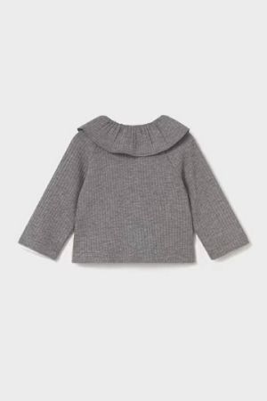 Mayoral Kız Bebek Yakası Fırfırlı Örme Ceket - Thumbnail