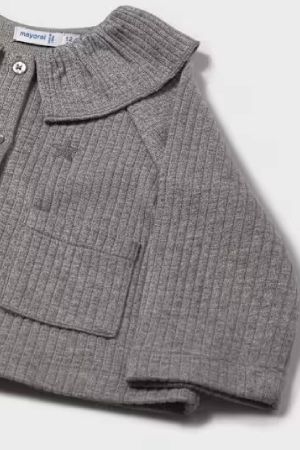 Mayoral Kız Bebek Yakası Fırfırlı Örme Ceket - Thumbnail